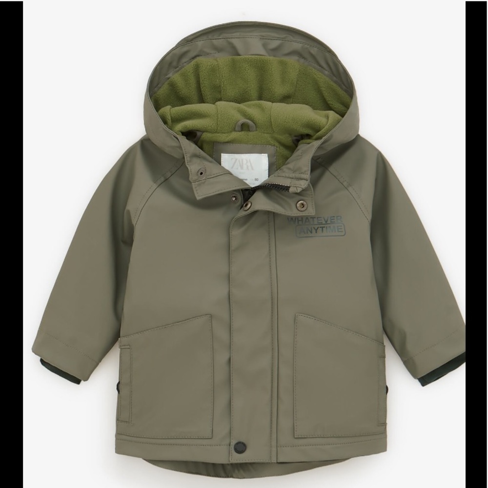 ZARA Baby Boy Rubberized Raincoat 12-18 Mos NWT